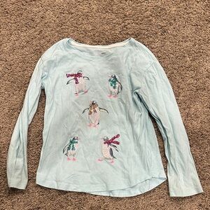 Sonoma Sparkle & Shine Girls Graphic Long Sleeve tee with sparkle penguins